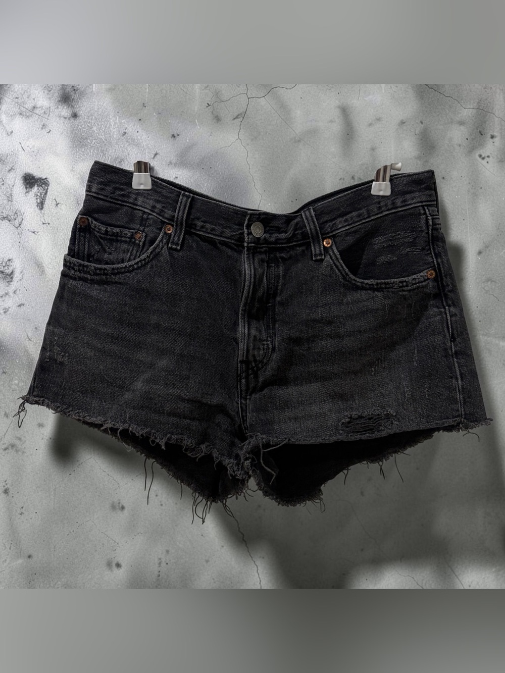 Black LEVIS 501 Denim Cutoff Shorts Size 29